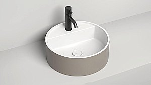 Раковина накладная Salini ARMONIA TOP 02 130116GRH 45 из искусственного камня S-Sense, белая глянцевая, цвет по RAL снаружи купить в интернет-магазине Sanbest