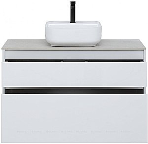 Тумба с раковиной Aquanet Nova Lite 100 белый (2 ящика) для ванной в интернет-магазине Sanbest