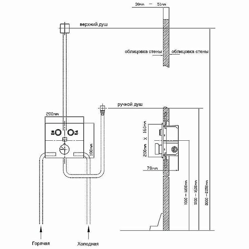 Смеситель для душа Vincea VSCV-421MB черный матовый купить в интернет-магазине сантехники Sanbest