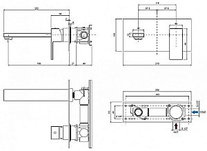 Смеситель для раковины Cezares Unika BLI1 золото купить в интернет-магазине сантехники Sanbest