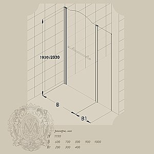 Душевая дверь Migliore Diadema 22665 90 матовое правая бронза купить в интернет-магазине Sanbest