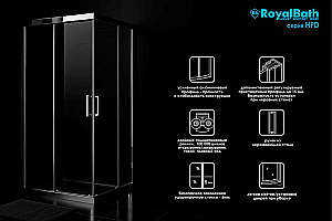 Душевой уголок Royal Bath RB HPD-C-BL 85х85 стекло матовое/профиль черный купить в интернет-магазине Sanbest