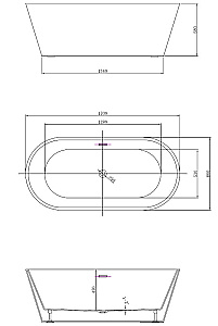 Ванна акриловая Vincea VBT-4291-1700 170x80 белый купить в интернет-магазине Sanbest