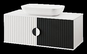 Тумба с раковиной Misty RICHARD 06105-24-01 105 белая/черная для ванной в интернет-магазине Sanbest