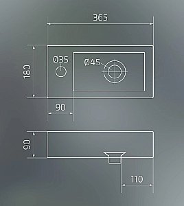 Раковина Gid 36,5 N9272 61105L/61105R белая купить в интернет-магазине Sanbest