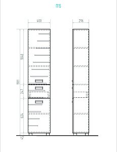 Пенал напольный VIGO Diana П15 40 для ванной в интернет-магазине сантехники Sanbest