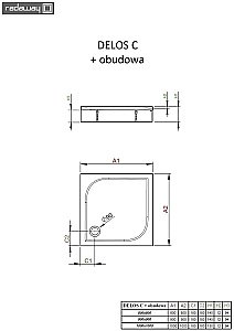 Душевой поддон со съемной панелью Radaway Delos C 4C99170-03 90х90 белый купить в интернет-магазине Sanbest
