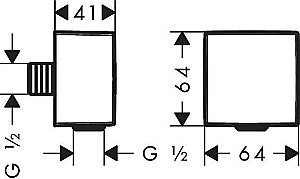 Шланговое подсоединение Hansgrohe FixFit 26455000 купить в интернет-магазине сантехники Sanbest