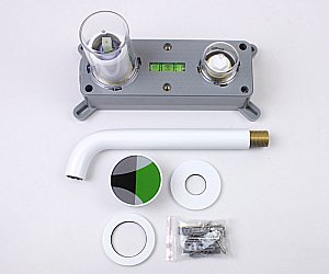 Смеситель для раковины Bronze de Luxe OMG! 9007W-G белый/зеленый купить в интернет-магазине сантехники Sanbest