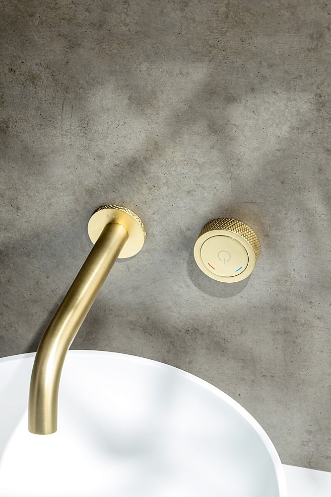 Смеситель для раковины Boheme TECH 158/2-MG матовое золото купить в интернет-магазине сантехники Sanbest