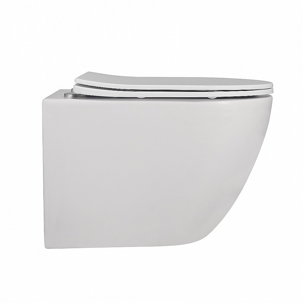 Унитаз подвесной ABBER Bequem AC1100MW с крышкой микролифт, безободковый, белый матовый купить в интернет-магазине Sanbest