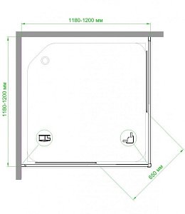 Душевой уголок Royal Bath RB1212HPD-T 120х120 прозрачный купить в интернет-магазине Sanbest