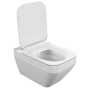 Унитаз подвесной Cersanit Crea Square Clean On DPL EO slim 63115 с крышкой микролифт, безободковый купить в интернет-магазине Sanbest