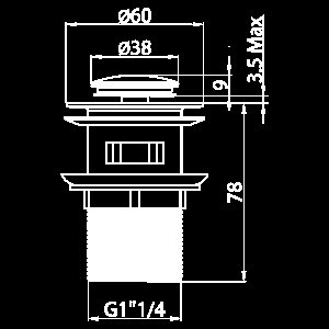 Донный клапан Elghansa WBT-121 хром купить в интернет-магазине сантехники Sanbest