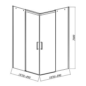 Душевой уголок Vincea Dice VSS-4D900CLB 90х90 стекло прозрачное/профиль черный купить в интернет-магазине Sanbest