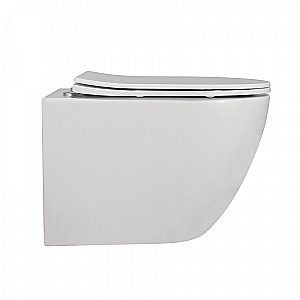 Унитаз подвесной ABBER Bequem AC1100MW с крышкой микролифт, безободковый, белый матовый купить в интернет-магазине Sanbest