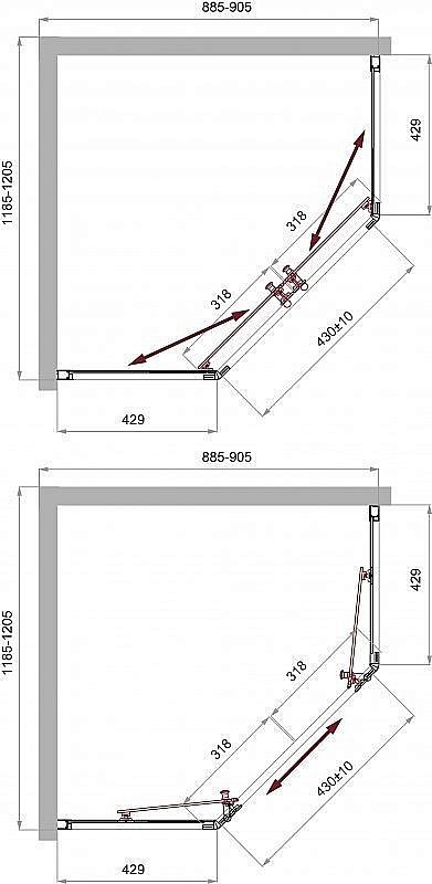 Душевой уголок BelBagno UNO 195-PH-2 120x90 прозрачный/хром купить в интернет-магазине Sanbest