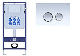 Инсталляция для унитаза Aquatek Standart INS-0000012 с кнопкой KDI-0000028 белая/хром купить в интернет-магазине сантехники Sanbest