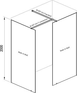 Душевое ограждение Ravak WALK-IN DOUBLE WALL 100x90 черный/Transparent купить в интернет-магазине Sanbest