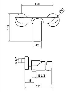 Смеситель  для душа Cezares FURORE-DM-01-Cr купить в интернет-магазине сантехники Sanbest