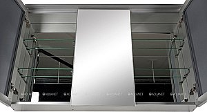 Зеркальный шкаф De Aqua Алюминиум 261755 120 серебро купить в интернет-магазине сантехники Sanbest