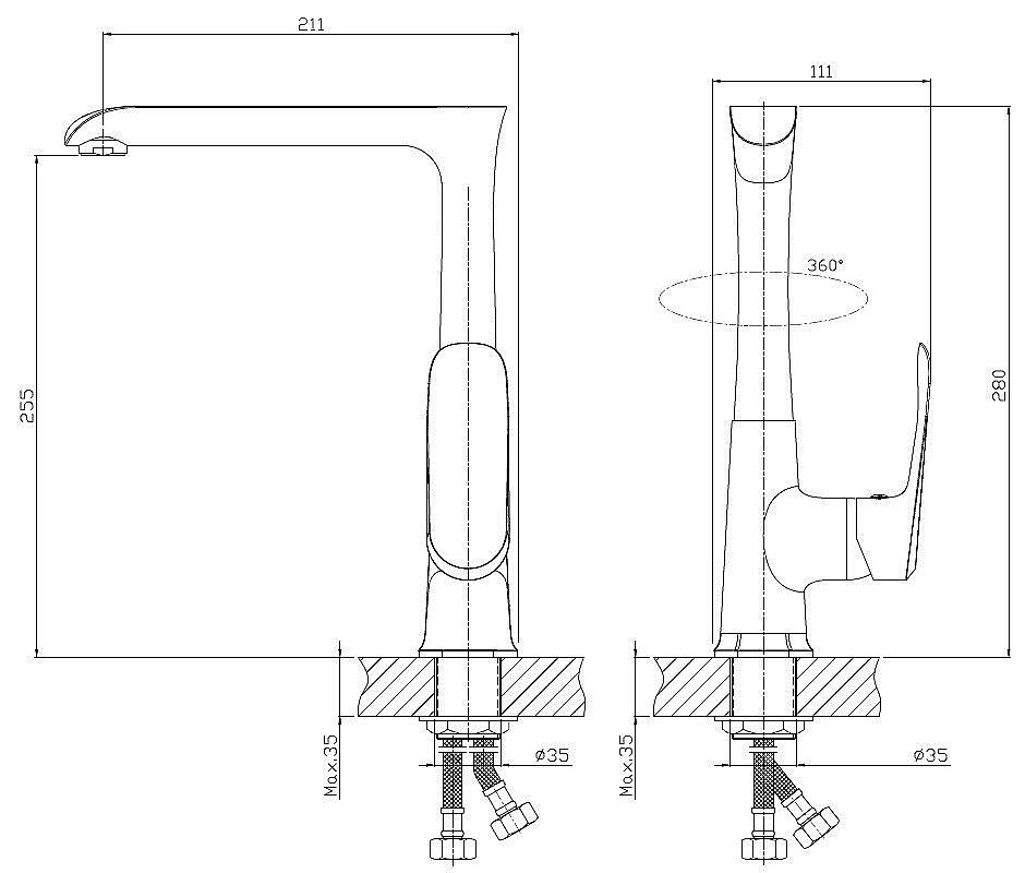 Смеситель для кухни Koller Pool Aqua AQ0500 купить в интернет-магазине сантехники Sanbest