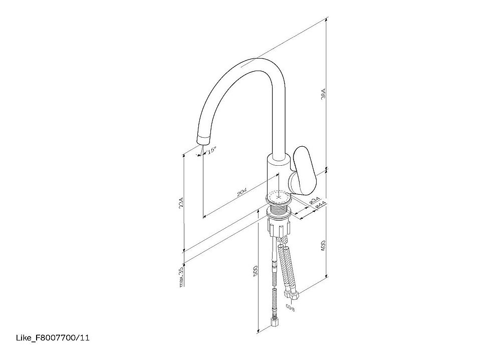 Смеситель для кухни AM.PM Like F8007711 купить в интернет-магазине сантехники Sanbest