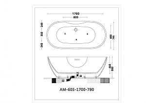 Акриловая ванна Art&Max AM-605-1700-790 купить в интернет-магазине Sanbest