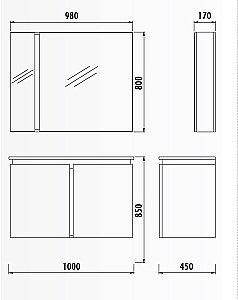 Зеркальный шкаф Creavit Verti купить в интернет-магазине сантехники Sanbest