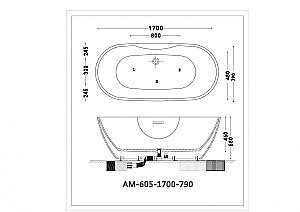 Акриловая ванна Art&Max AM-605-1700-790 купить в интернет-магазине Sanbest