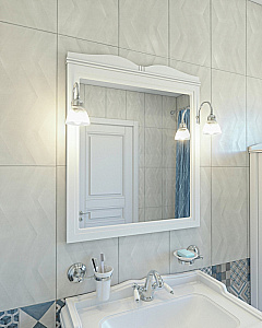 Зеркало Caprigo Borgo 33431-В231 80 белое в ванную от интернет-магазине сантехники Sanbest