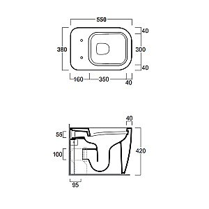 Унитаз приставной SIMAS Henges HE01bi безободковый, белый купить в интернет-магазине Sanbest