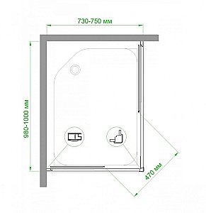 Душевой уголок Royal Bath RB1075HPD-T 75х100 прозрачный купить в интернет-магазине Sanbest