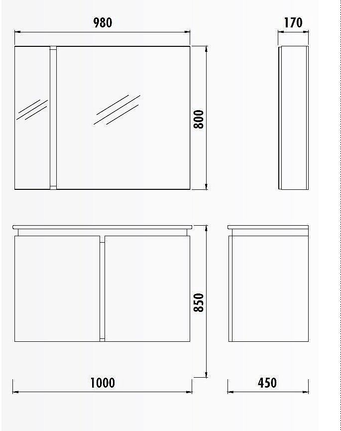 Зеркальный шкаф Creavit Verti купить в интернет-магазине сантехники Sanbest
