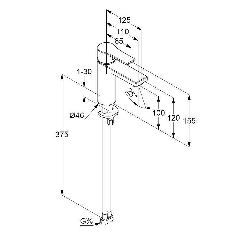 Смеситель для раковины Kludi Zenta SL 482920565 купить в интернет-магазине сантехники Sanbest