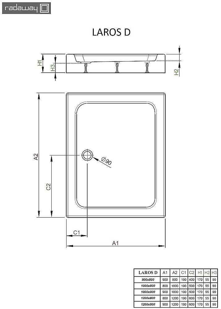 Душевой поддон Radaway Laros D SLD81217-01 120х80 белый купить в интернет-магазине Sanbest