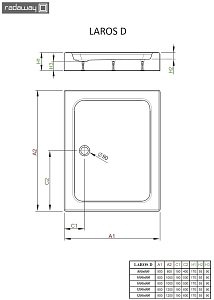 Душевой поддон Radaway Laros D 120х80 купить в интернет-магазине Sanbest