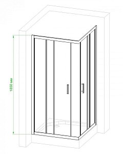 Душевой уголок Royal Bath RB90HPD-T-CH 90х90 прозрачный купить в интернет-магазине Sanbest