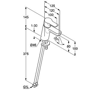 Смеситель для раковины Kludi Pure&Solid 373890565WR4 хром купить в интернет-магазине сантехники Sanbest