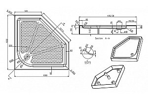 Душевой поддон Azario P310 100х100 купить в интернет-магазине Sanbest