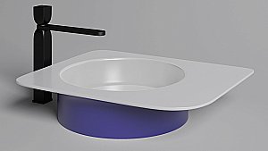 Раковина накладная Salini NINFEA 02 110521MRH 54 из искусственного камня S-Stone, белая матовая, цвет по RAL снаружи купить в интернет-магазине Sanbest