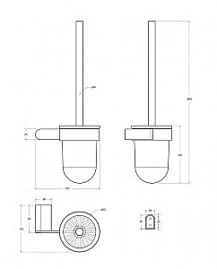 Ершик для туалета Cezares STYLUS-TBS-V-IN сатин купить в интернет-магазине сантехники Sanbest