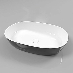 Раковина накладная WhiteCross Opal 56 0709.056038.10100 черная, белая купить в интернет-магазине Sanbest