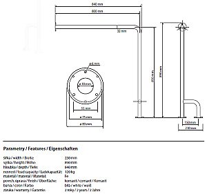 Пoручeнь Bemeta Help program 23 белый купить в интернет-магазине сантехники Sanbest