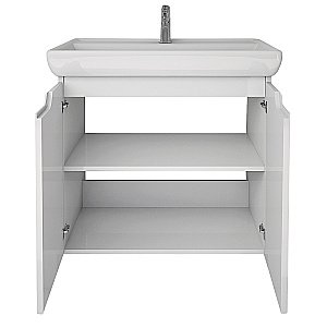 Тумба с  раковиной подвесная/напольная Dreja Q PLUS (D) 70 белый глянец для ванной в интернет-магазине Sanbest