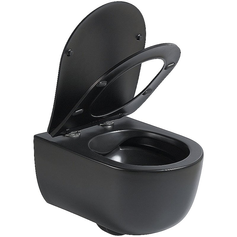 Унитаз Vincea Evo VT1-34SMB безободковый, с крышкой микролифт, черный матовый купить в интернет-магазине Sanbest