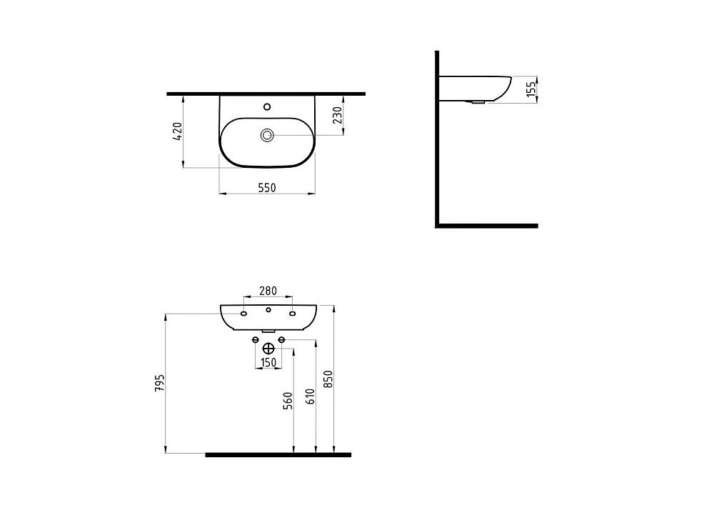 Раковина Bien Vokha MDLS05501FD1B9000 купить в интернет-магазине Sanbest