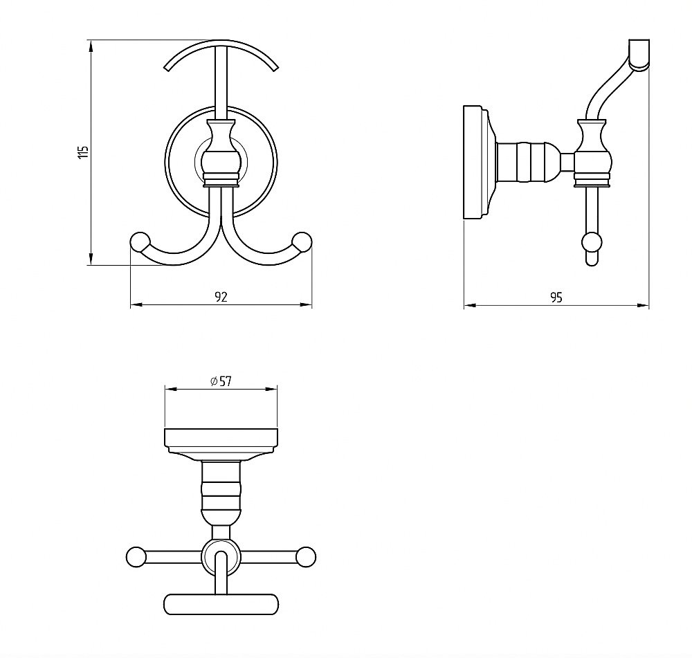 Крючок Migliore Mirella ML.MRL-M032.DO золото купить в интернет-магазине сантехники Sanbest