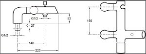 Смеситель для ванны Jacob Delafon TOOBI E8964-CP хром купить в интернет-магазине сантехники Sanbest