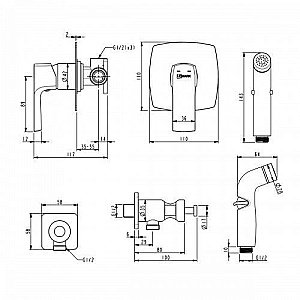 Гигиенический душ Lemark Ursus LM7219BL купить в интернет-магазине сантехники Sanbest